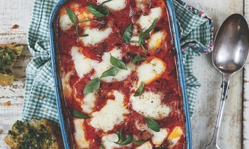 Baked Chicken With Tomatoes, Pancetta And Mozzarella
